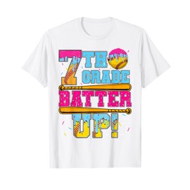 First Day of Seventh 7th Grade Softball Ice Cream Drip Kids T-Shirt