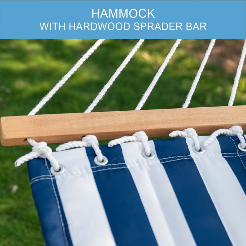 Lazy Daze Hammocks 12FT Quilted Fabric Double Hammock with Spreader