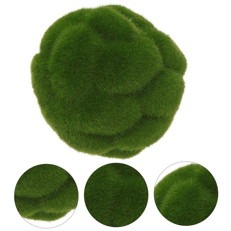 STOBOK 1pc Artificial Mossy Stone for Micro Landscape Decoration Green