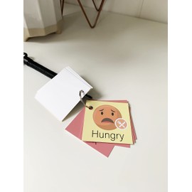 Feelings and Emotions Keyring for Visual Learners, Toddlers, SEN, Autism and ADHD suitable for at School or Home (Orange/Black)