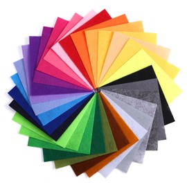 Naler 30pcs Felt Fabric Sheet 15 x 15cm Assorted Colour Felt Fabric 1mm Thick Patchwork Sewing Felt Square Non Woven Fabric for DIY Craftwork Handicraft