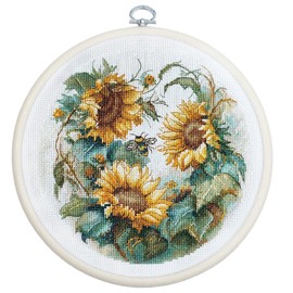 Luca-S Cross Stitch Kit Sunflower, Embroidery Kit BC202