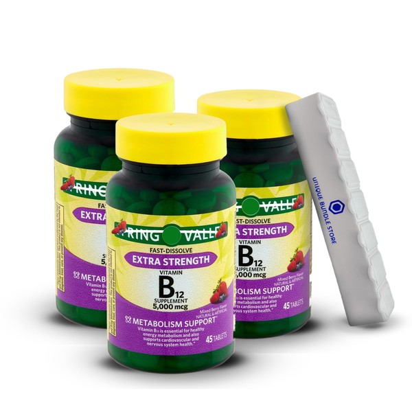 Unique Bundle Store Extra Strength Vitamin B12 5000 mcg, Mixed