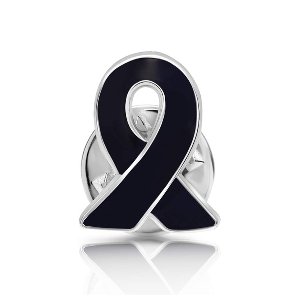 AWARENESS RIBBON Lapel Pin mourning Melanoma Black Small