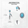 YAFEINI Feather Turquoise Earrings 925 Sterling Silver Bohemia Feather Earrings
