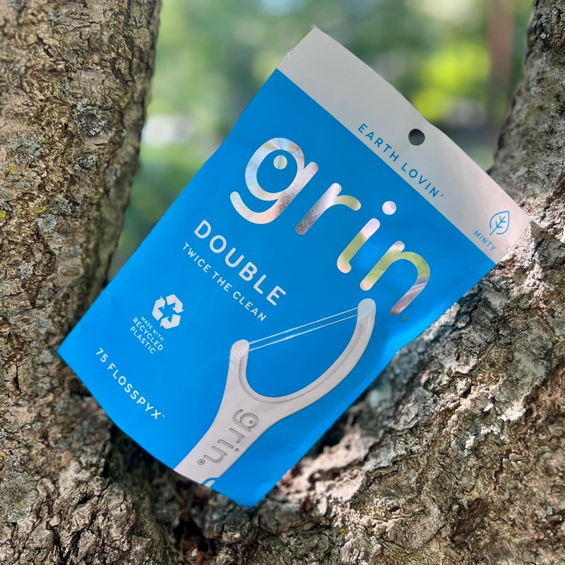 GRIN Double Flosspyx, Floss Picks, 75 Count, Dental Flossers, Minty