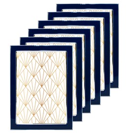 Concepts 6 Pack Enamel Picture Frames for Family Photos, Tarnish Resistant, Elegant Wall and Tabletop Decor in Bulk (Blue, 5X7)