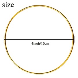 20pcs 4inch Dream Catcher Rings Metal Crafts Hoops Wreath Macrame Creations Rings for DIY Crafts, Gold Floral Hoops for Wedding Decor Wall Hanging Crafts