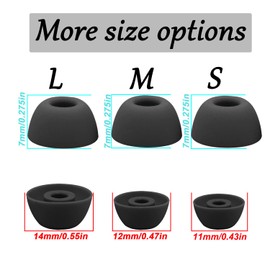 Replacement Eartips Galaxy Buds 2 Pro Ear Tips Earbuds,S/M/L Mixed Size Soft Silicone Earbuds Eartips,Flexible Rubber Cover Skin Accessories-Black