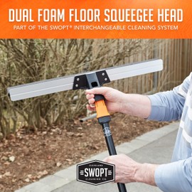 SWOPT 24” Floor Squeegee Head — Use on Smooth and Textured Surfaces — Cleaning Head Interchangeable with All SWOPT Cleaning Products for More Efficient Cleaning and Storage