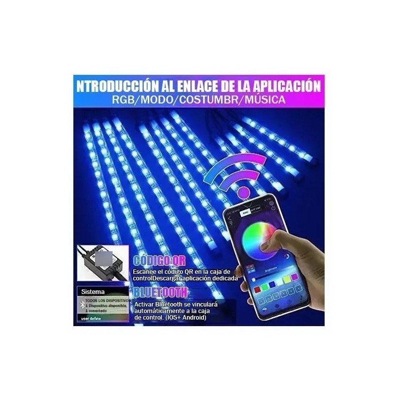 PUNKZZ Juego De 12 Tiras Luces Rgb Led Para Motocicleta