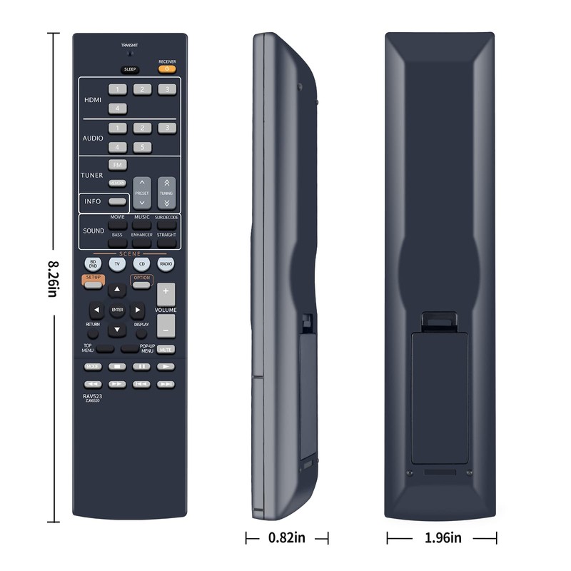 RAV523 ZJ66520 Remote Control Replacement for Yamaha AV Receiver RX-V571