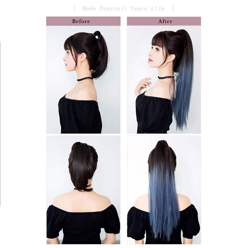 TefuRe M056 Hair Extensions, Quick Detach, Ponytail, Wig, Wave Black