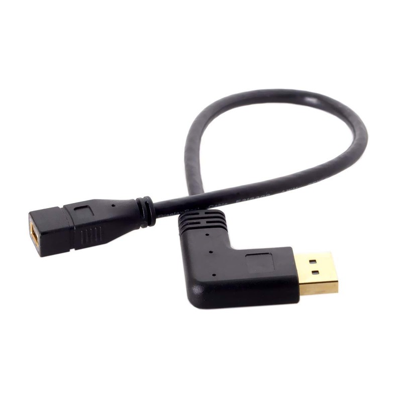 JSER Left Angled DP DisplayPort 90 Degree to Mini DP