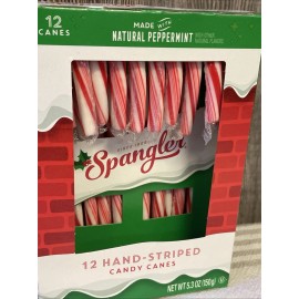 Spangler Two 12 Count Packs- 24 Total Spangler Natural Peppermint Candy Canes Fresh