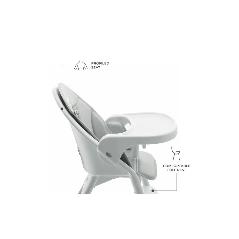 Kinderkraft DINNLY, Foldable highchair, Easy Tool-Free Setup, Comfortable Easy-Clean Insert,