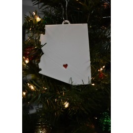 ARIZONA STATE OUTLINE PHOENIX RED HEART ORNAMENT HOLIDAY CHRISTMAS USA PR244-AZ