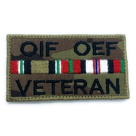 OIF OEF Veteran Patch OCP - Funny Tactical Military Morale Embroidered Patch Hook Fastener Backing(Camouflage)