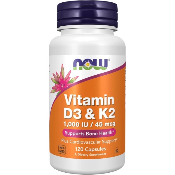 NOW Foods Vitamin D-3 & K-2 120 Caps