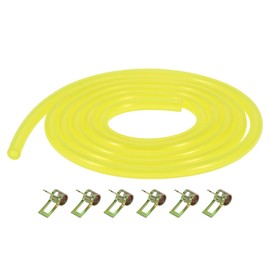 Partuto 1 Set Universal Petrol Fuel Line Gas Line Pipe Hose Plastic Yellow 4.92ft 1/8"ID 1/4"OD