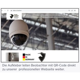 6 Stück GPS Sticker | Ortungs-GPS-Signal gesichert | inkl. Webseite auf dem Anti-Diebstahl Aufkleber | Alarm Warnaufkleber für Auto, Motorrad und Fahrrad | Aussenklebend (Weiss)