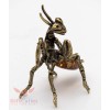 Solid Brass Amber Figurine of Praying Mantis Insect Totem talisman