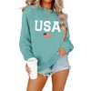 Lacozy Womens USA Sweatshirt Crewneck Long Sleeve Oversized Graph Letter