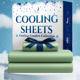 SLEEPHORIA 3 PC Cooling Sheets Twin Size Bed Set - Temperature Regulating Bedding for Hot Sleepers - Deep Pocket Cooling Bed Sheets Twin for Night Sweats and All-Night Cool Comfort (Sage Green)