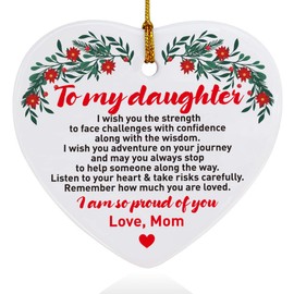 Daughter Christmas Ornament Gifts, Remember How Much You are Loved, Christmas Tree Keepsake Ornaments Gifts for Daughter from Mom Mother, Holiday Decor Christmas Tree Decorations Ornaments Sign