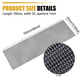 CUNQN Wire Mesh 304 Stainless Steel Woven Wire Mesh Air Vent Mesh Garden Fence Roll Car Vehicle Grille PVC Coated Pet Screen (150cm x 33cm) Hole Size 1mm