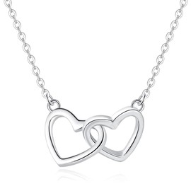 Ozmw Women's 925 Silver Heart Necklace for Daughter and Mother, Metal