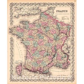 Historic Map - 1856 France - Vintage Wall Art - 24in x 30in