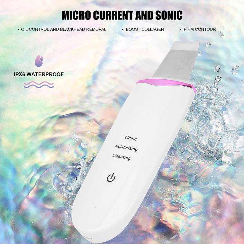 Ultrasonic Skin Scrubber Blackhead Removal Pore Cleaning Face Spatula for