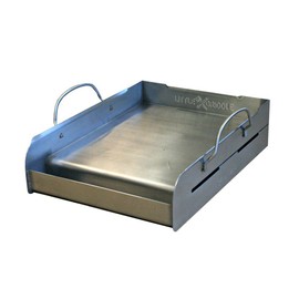 griddle-Q GQ120 100% Stainless Steel Medium-Sized Professional Griddle with Even Heating Bracing and Removable Handles for Charcoal/Gas Grills, Camping, Tailgating, and Parties (14"x16"x6.5")