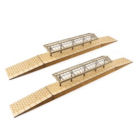 War World Scenics Model Railway Station Canopies with Platforms x 2– OO Gauge 1:76 Scale MDF Trackside Track Rail Building Construction Structure Modelling Diorama