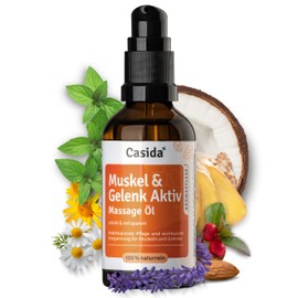Casida® Muscle & Joint Active Massage Oil - Activating Massage Oil Made from 100% Natural Oils - Care for Muscle Pain, Joint Pain and Back Pain - 50 ml