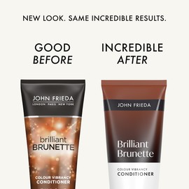 John Frieda Brilliant Brunette Colour Vibrancy Conditioner 250ml. Brunette Conditioner for Brown Hair, Colour Treated Hair and Glossy Vibrancy