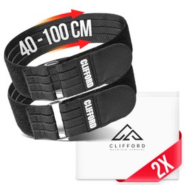 CLIFFORD Velcro lashing straps, extra wide, 40-100 cm, Velcro lashing strap, bicycle carrier, outdoor, garage, small lashing straps, short, bicycle carrier accessories, e-bike, mountain bike, bicycle