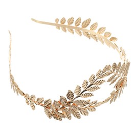 WLBON Halloween Leaf Headband Roman Goddess Crown Hair Hoops Bands Leaves Headpiece Hairband Women Xmas Wedding Holiday Festival Masquerade Cosplay Dress Up Birthday Party Accessories Golden