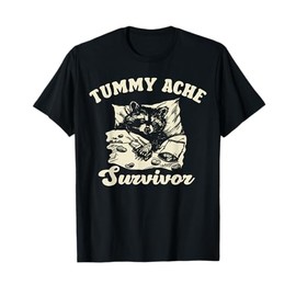 Vintage Tummy Ache Survivor Racoon Retro 90s Animal Lover T-Shirt