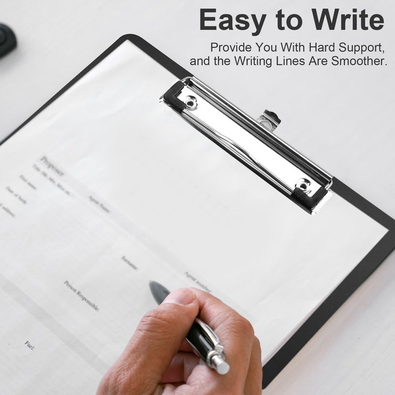 A4 Clip Board, Black Plastic Clipboard,Clip Boards Folder,Mini Plastic Writing