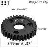 33-Tooth M1 Spur Gear 1.0 Metric Pitch, Hardened Steel Upgrades