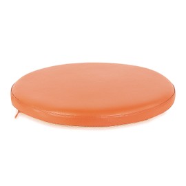 Sigmat PU Leather Round Chair Cushion Memory Foam Waterproof Round Stool Cushion for Kitchen Stool, Living Room Chiar, Office Chair, Car or Floor Pillow(16 Inch, Orange)