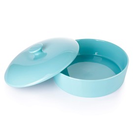 Sweese Ceramic Tortilla Warmer - Holds 12 Tortillas, Microwave & Oven Compatible, Elegant Turquoise Tortilla Holder with Lid for Taco Nights, Pancakes, Waffles - Durable & Easy to Clean