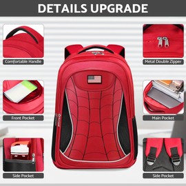 Meiwaote Kids Backpack for Boys，3PCS Boys Backpack with Lunch Box Set for Children Elementary Middle School Students，Lightweight School Bookbag for Travel and Daily Use