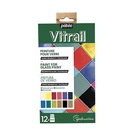 Pebeo VITRAIL Explorer Set, Assorted, 20 ml (Pack of 12)