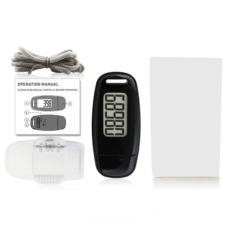 USB Charging Step Counter Walking 3D Pedometer with Large LCD