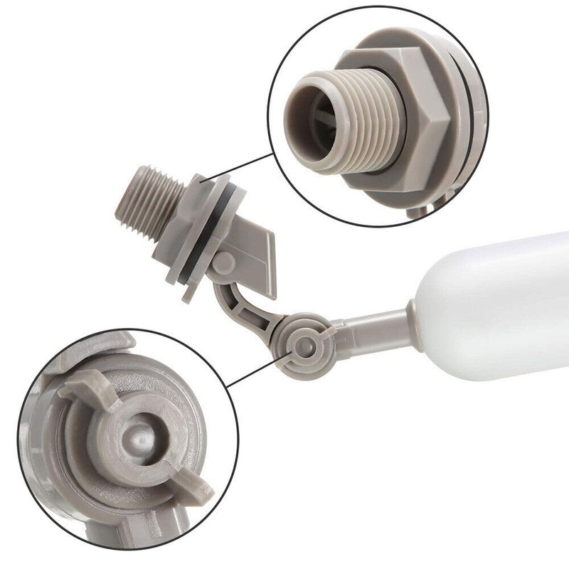 TEAMWILL 4PCS Water Float Valve with Adjustable Arm Plastic Water