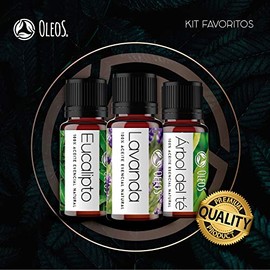 VIDA SCENTS | Aceites Esenciales Aromaterapia 3 De 10ml Oleos Favoritos Para Difusores y Humidificadores 100% Puro y Natural | Lavanda, Eucalipto, Árbol de Té