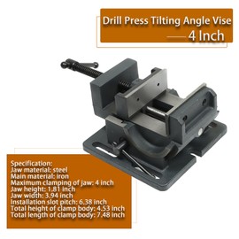 kimllier 0-90 Degree Swivel Angle Drill Press Vise Drill Press Tilting Angle Vise Cast Iron Cradle Style Drill Clamp Vice - 4 Inch